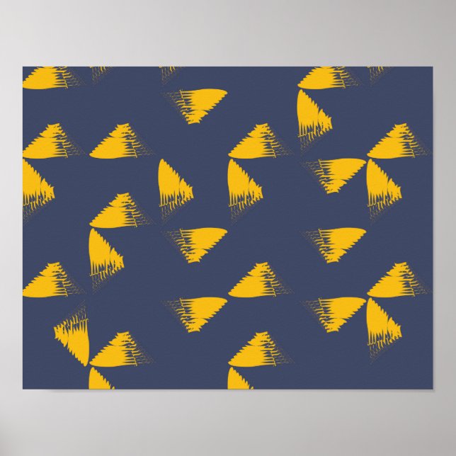 Gult, coola, unika trianglar för trendig poster (Framsidan)