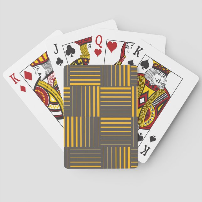 Gult, coola, unikt, trendig, modernt linjer casinokort (Baksidan)