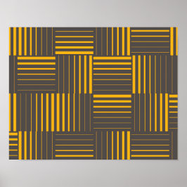 Gult, coola, unikt, trendig, modernt linjer poster