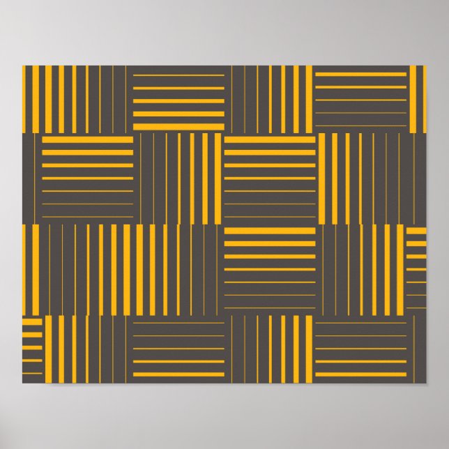 Gult, coola, unikt, trendig, modernt linjer poster (Framsidan)