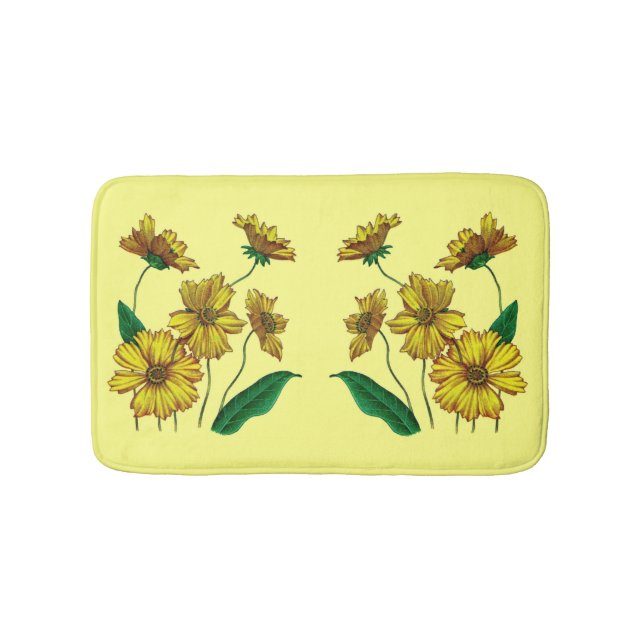 gult coreopsis blomma badrumsmatta (Framsidan)