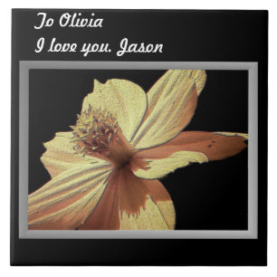 Gult Cosmos Flower Bild Tile Trivet Kakelplatta