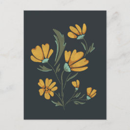 Gult Cosmos Flower Simple Beauty Helg Vykort