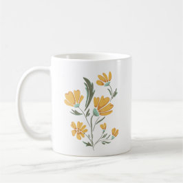 Gult Cosmos Flower Simple Beauty Kaffemugg