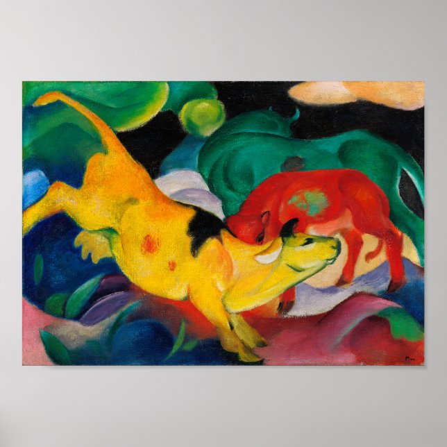 Gult Cow av Franz Marc Marc Poster (Framsidan)