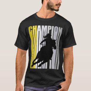 Gult Cowgirl Champion Horse Riding Barrel Tävla T Shirt