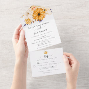 Gult Cream Blommigts Guest Adress Bröllop