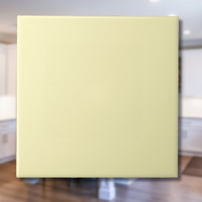 Gult Cream Solid Färg | Klassisk Elegant Kakelplatta (Skapare uppladdad)