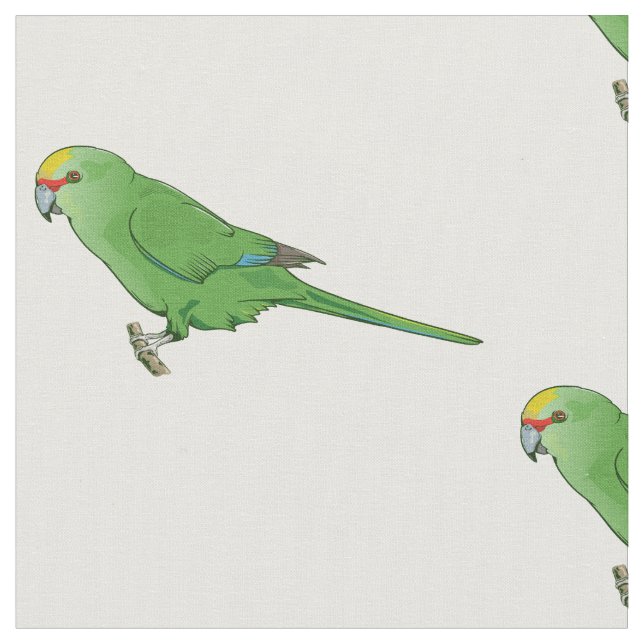 Gult Crowned Kakariki Tyg (Närbild)