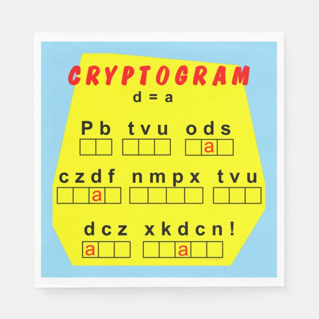 Gult Cryptogram Pappersservett (Framsidan)