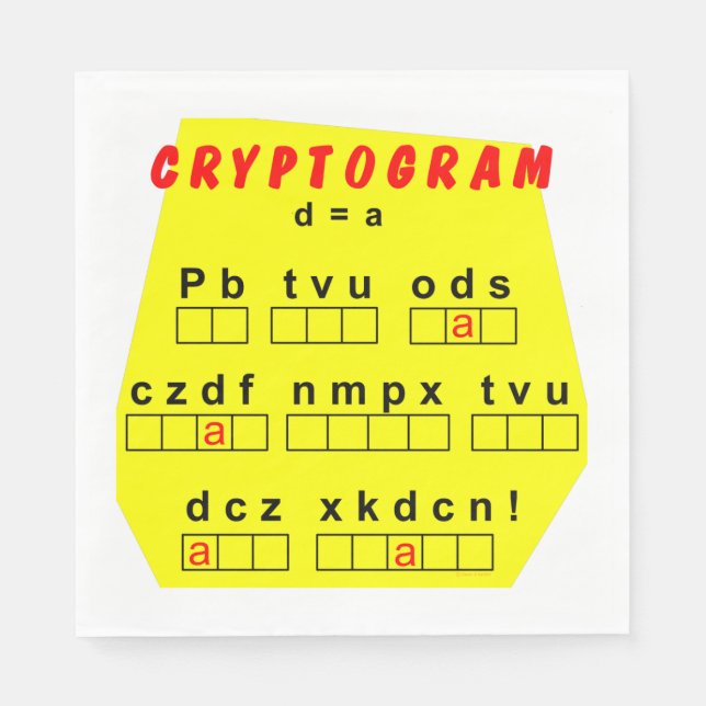 Gult Cryptogram Pappersservett (Framsidan)