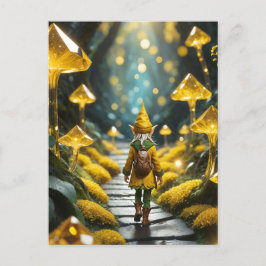 Gult Crystal Elf Vykort