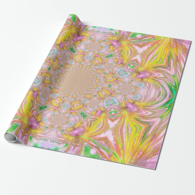 Gult Crystal Wrapping Papper Presentpapper (Utrullad)