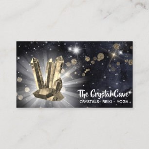 *~* Gult Crystals Mörk Night Himlar Stars Guld Visitkort