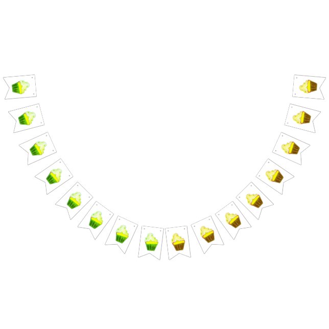 gult cuptårta calligraphy modern grattis på födels vimplar (Alla)