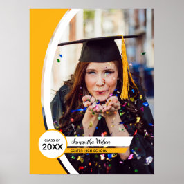 Gult Curved Ram Photo Studenten Poster