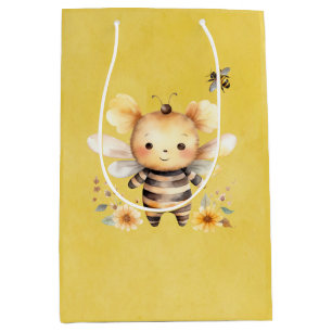 Gult Cute Bee Blommigts Baby Shower