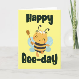 Gult Cute Lycklig Bee-day Bumblebee vikt kort