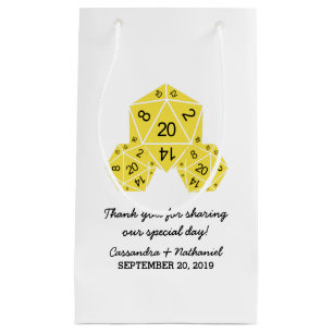 Gult D20 Dice Bröllop Gift Bag