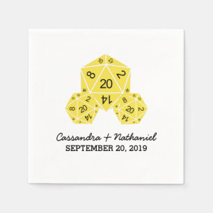 Gult D20 Dice Bröllop Pappra blöjor Pappersservett