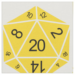 Gult D20 Dice Fabric Tyg