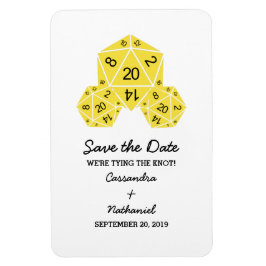 Gult D20 Dice Spara datum magneter