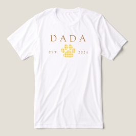 Gult Dada Gingham Puppy Paw Skriv ut födelsedagen T Shirt