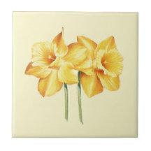 Gult Daffodil Ceramic Tile