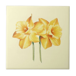Gult Daffodil Ceramic Tile Kakelplatta