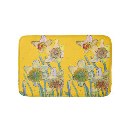 Gult Daffodil daffodils blommigt Bath Mat Badrumsmatta