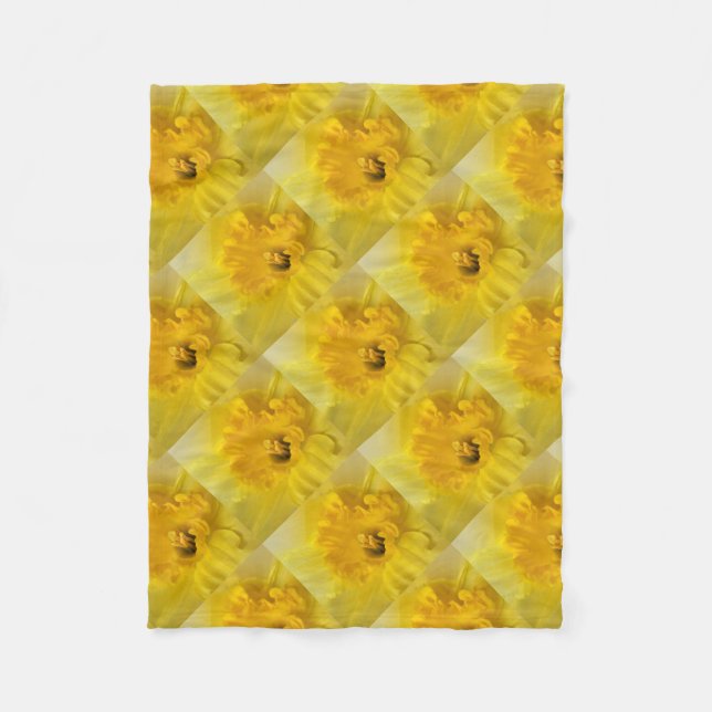 gult daffodil fleecefilt (Framsidan)