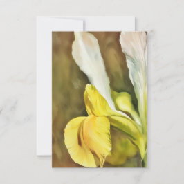 Gult Daffodil Flower Art Flat Note Card Tack Kort