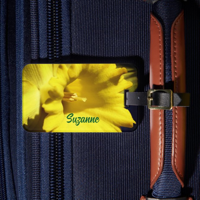 Gult Daffodil Flower Close Personlig Bagagebricka (Framsida Insitu 4)