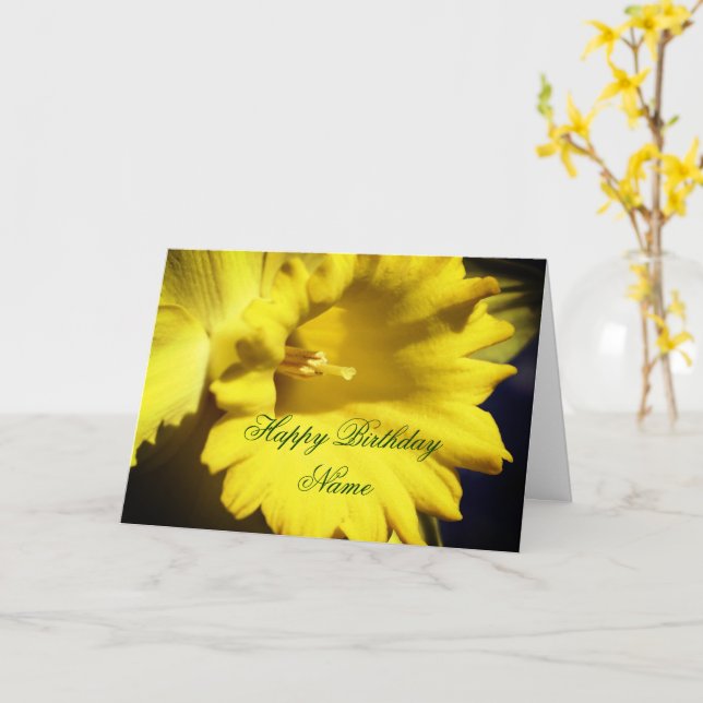Gult Daffodil Flower Personlig Birthday Kort (Gul blomma)