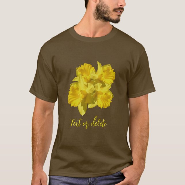 Gult Daffodil Flowers Bouquet Personlig T Shirt (Framsida)