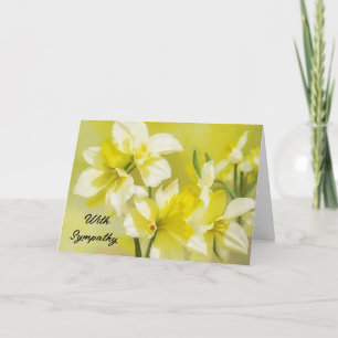 Gult Daffodil Flowers Flower Art Sympathy Card Kort