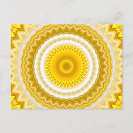 Gult Daffodil Mandala Mönster Vykort