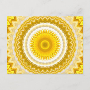Gult Daffodil Mandala Mönster Vykort