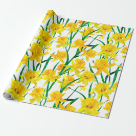 Gult Daffodil Mönster Presentpapper