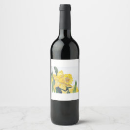 Gult Daffodil på Nantucket Vinflaska Etikett
