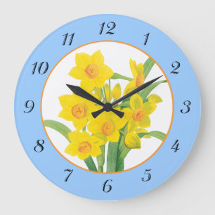 Gult Daffodil på Vägglås med blå Blommigt Stor Klocka