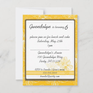 Gult Daffodil Party-inbjudningskort Inbjudningar