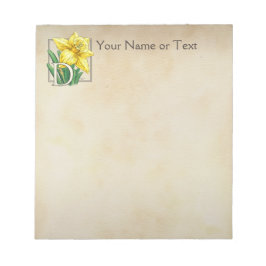Gult Daffodil Personlig Monogram Anteckningsblock