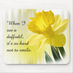 Gult Daffodil Quote Vår Floral Fotografi Musmatta