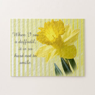 Gult Daffodil Quote Vår Floral Fotografi Pussel
