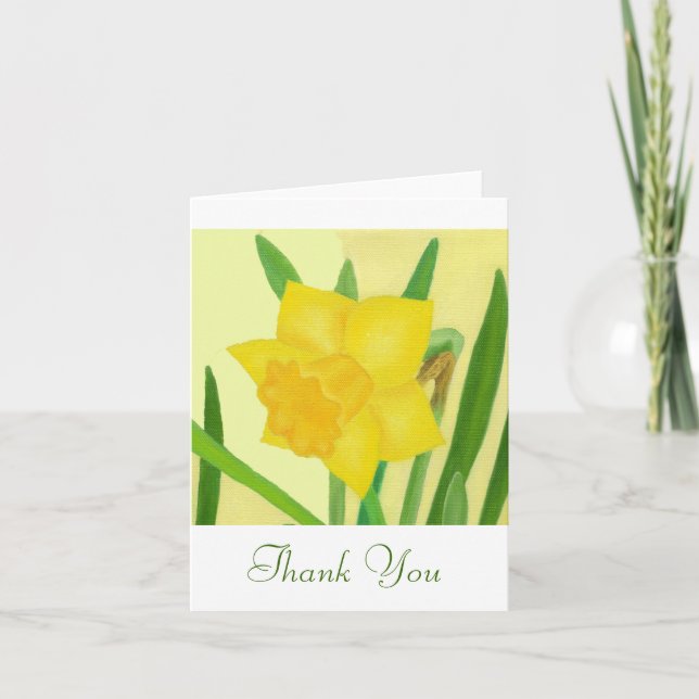 Gult Daffodil Tack Notecard Kort (Framsida)