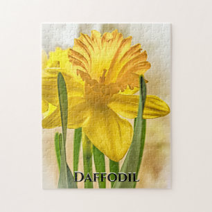 Gult Daffodil Vår Floral Photography Pussel