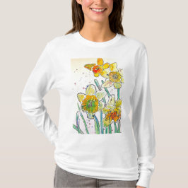 Gult Daffodil vattenfärgsgrafik Kvinnor T Shirt