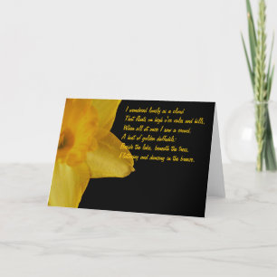 Gult Daffodil William Wordsworth Dikt Note Card Kort