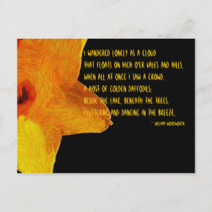 Gult Daffodil; William Wordsworth Dikt Postcard Vykort